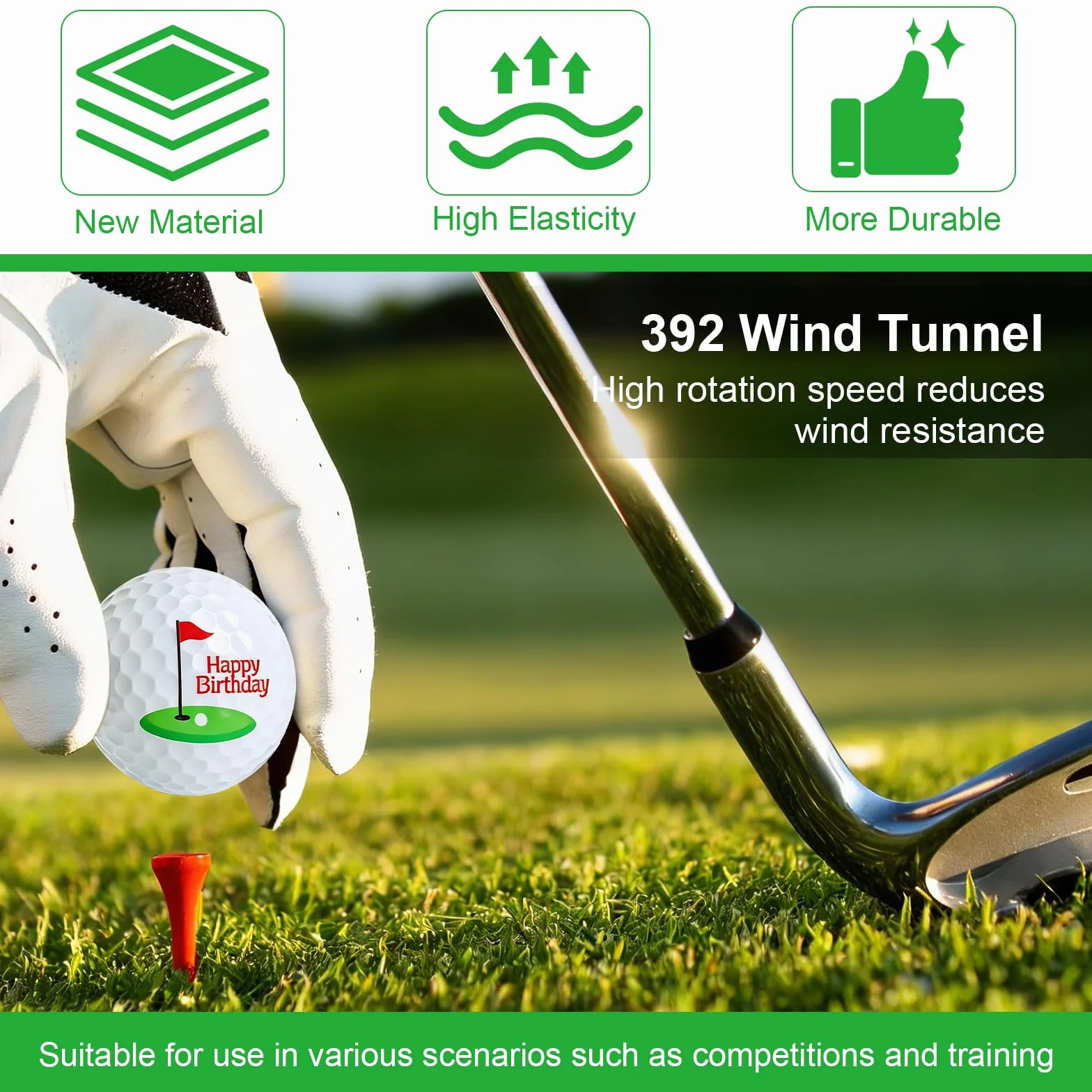 Golf Palline da Golf Personalizzate Happy Birthday Regalo Uomo Golfista Principianti