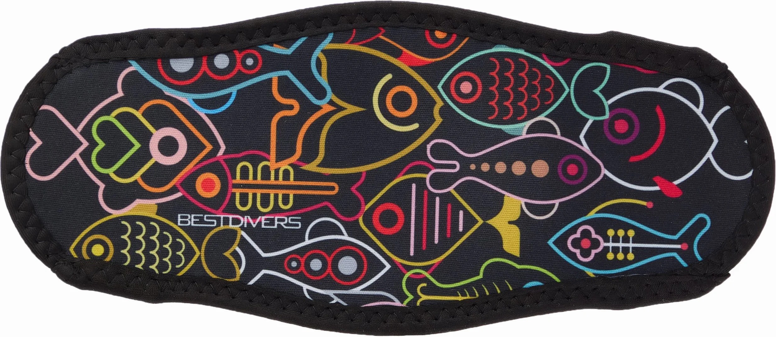 Best Divers In/Fish, Cinturino Maschera Neoprene Doppio Foglio Pesciolini Unisex Adulto, Multicolore, Taglia