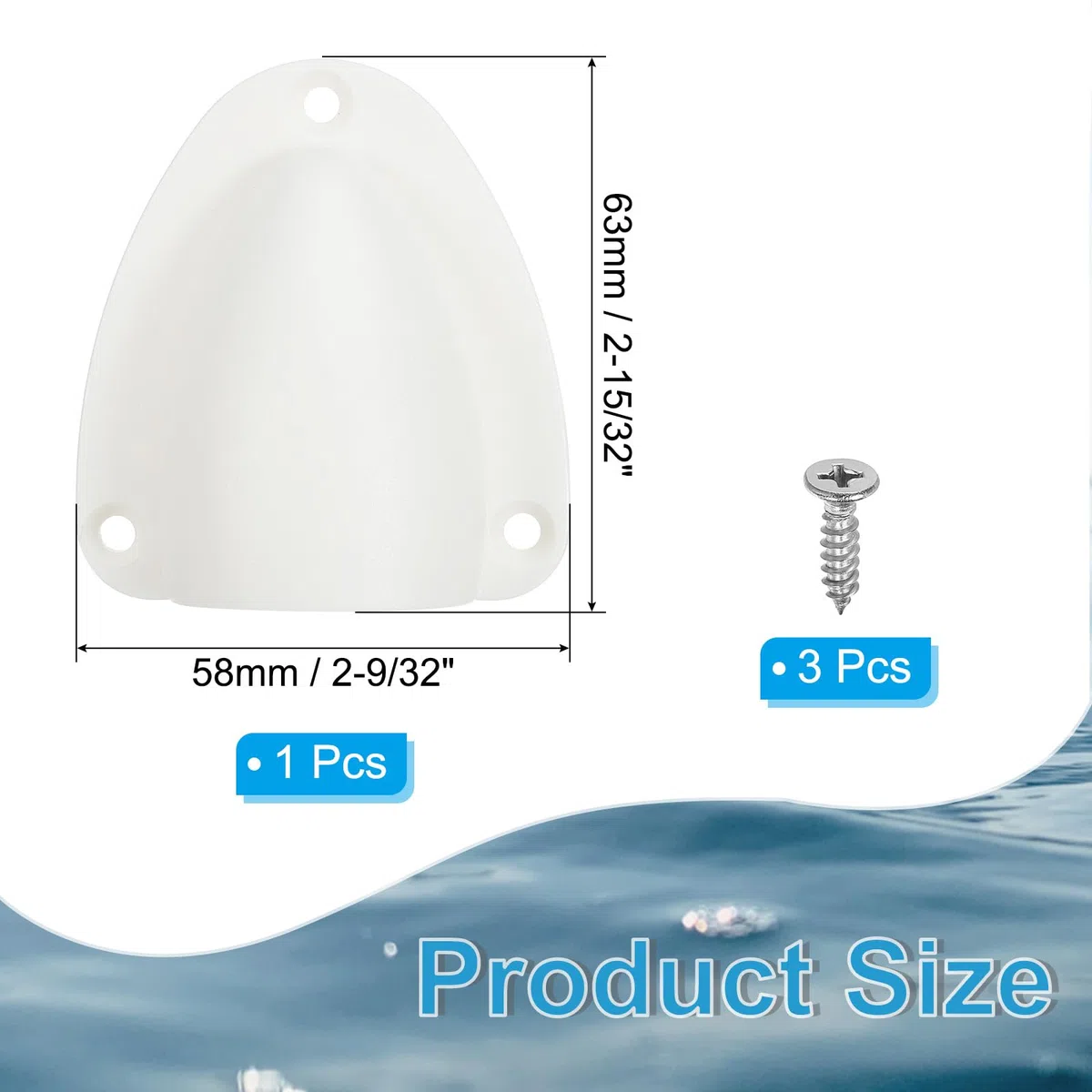 PATIKIL 2-15/32" Coperchio di Sfiato per Cavo in Nylon Marino, Tappo di Sfiato in Plastica a Conchiglia con Viti di Installazione per Yacht, Bianco