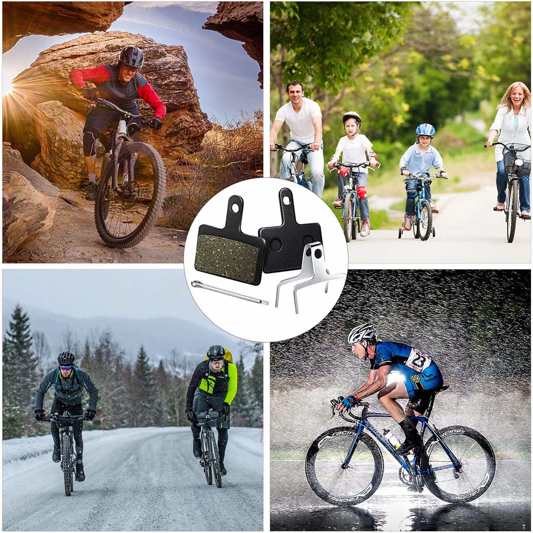 4 Paia Pastiglie Freno Bicicletta TRP Tektro Deore MTB Disco Resina Semimetallo
