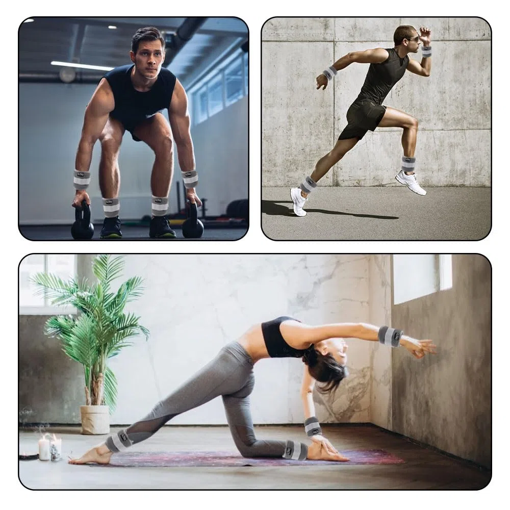 1Paio Cavigliere Pesi 0.25 KG, Pesi Polsi e Caviglie con Strisce Regolabili, Cavigliera Non è Facile Cadere, Pesetti Caviglia Portatile, Ankle Weights per Aerobica, Esercizio Fisico, Allenamento