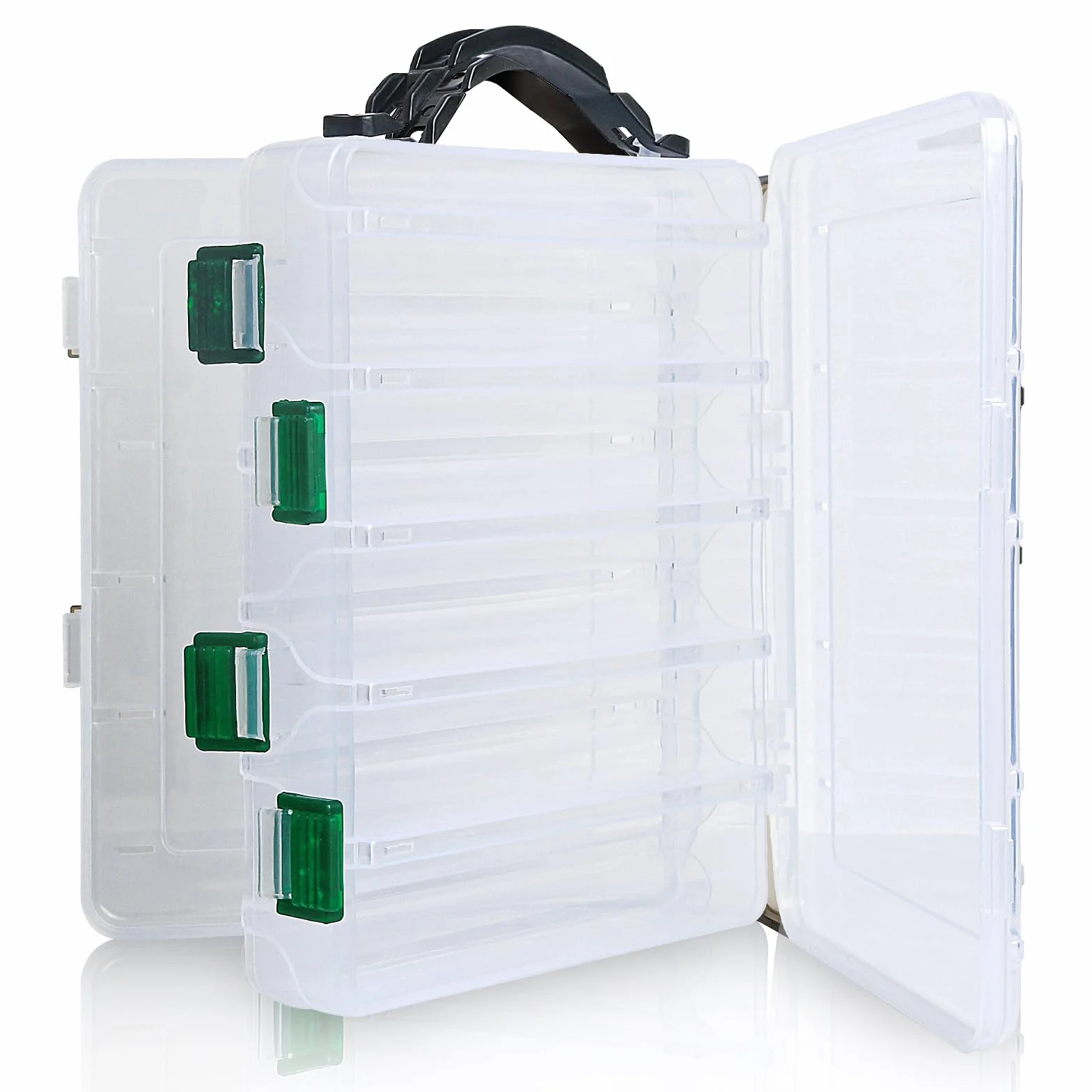 Realure Scatola per Esche da Pesca 4,5x17x20 cm 10 Scomparti Trasparente