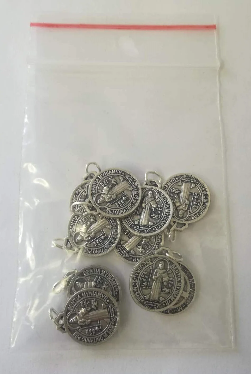 Lazzaro Italy San Benedetto Medaglia placcata argento 1,5 cm - 10 medagliette