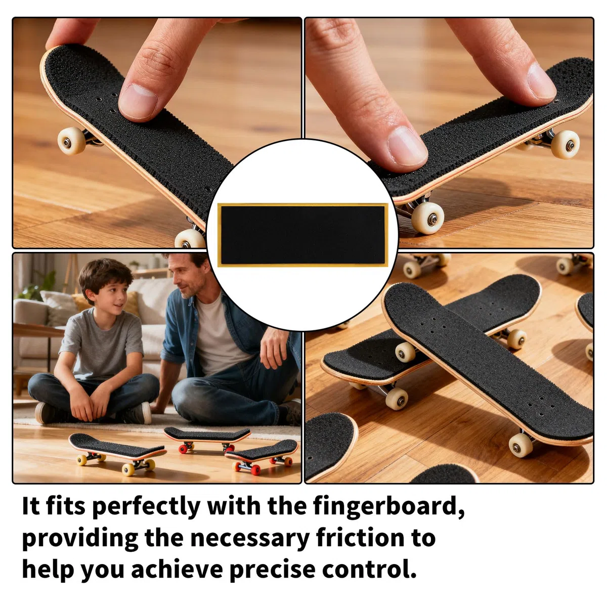 30pz PRO Nastro Grip Fingerboard, 110x38mm Strisce Antiscivolo in Schiuma per Fingerboard Skateboards Adesivi con Forte Aderenza Nastro in Schiuma per Giochi Skateboard da Dito (Nero)