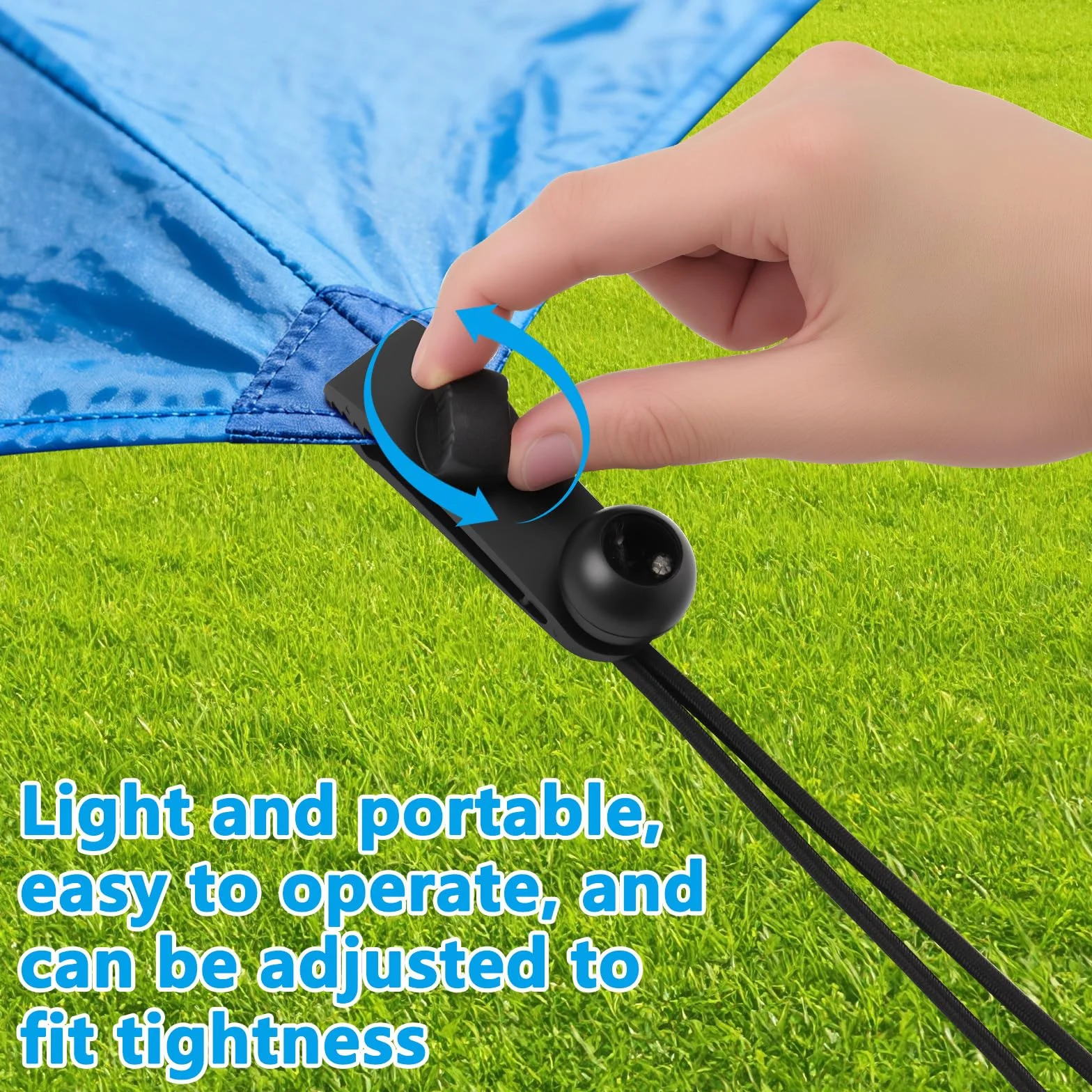 Set di Ganci per Teloni da 36 Pezzi 12 Tarp Clips + 12 Corde Elastiche + 12 Moschettoni Per Tende da Campeggio, Bivi e Teloni di Protezione · Presa Forte e Sicura