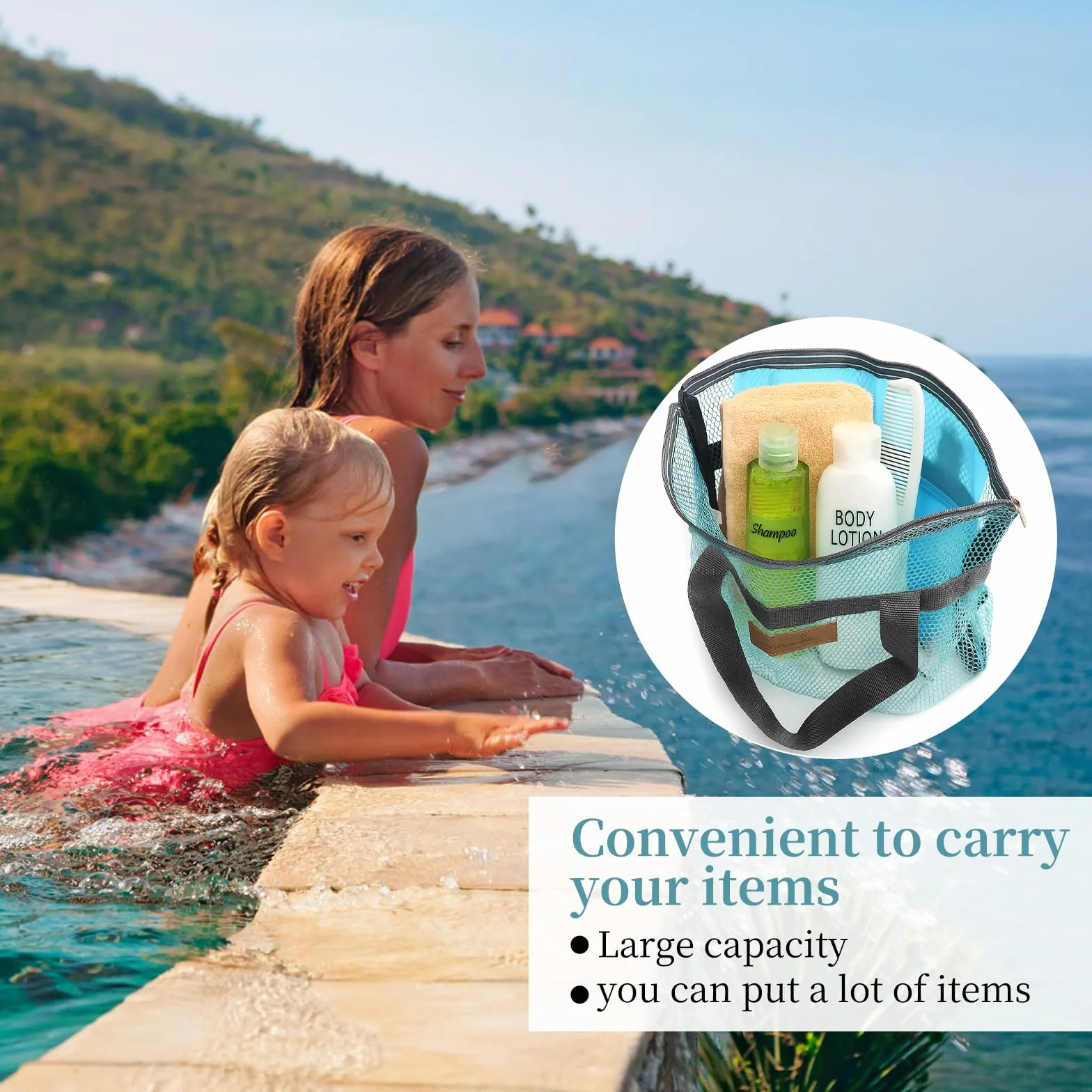 3 Pezzi Borsa da Doccia da Campeggio, BorsaCapiente per Giochi da Spiaggia,Borsa daDoccia Pieghevole da Campeggio per Palestra, Doccia, Viaggi e Campeggios