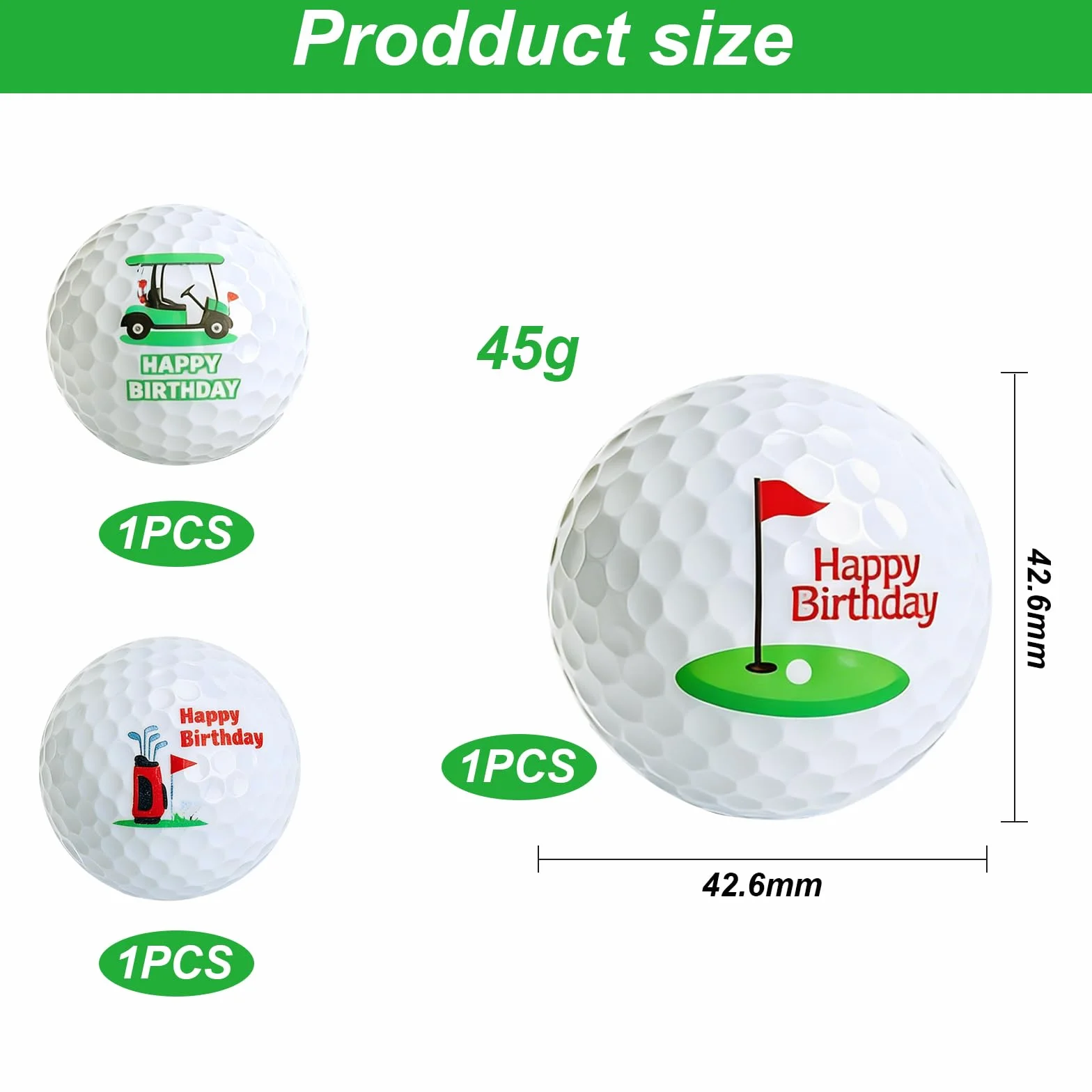 Golf Palline da Golf Personalizzate Happy Birthday Regalo Uomo Golfista Principianti