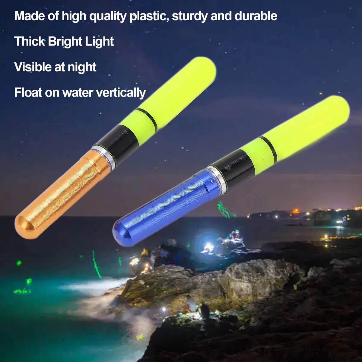 Galleggiante da Pesca Notturna 2 Pezzi Luci Elettroniche per Pesca Notturna Bobber Luminoso Accessori Pesca Notturna con LED Ricaricabile