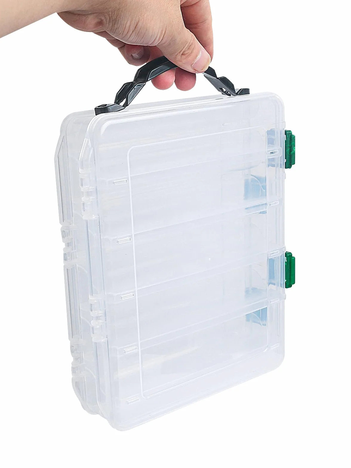 Realure Scatola per Esche da Pesca 4,5x17x20 cm 10 Scomparti Trasparente