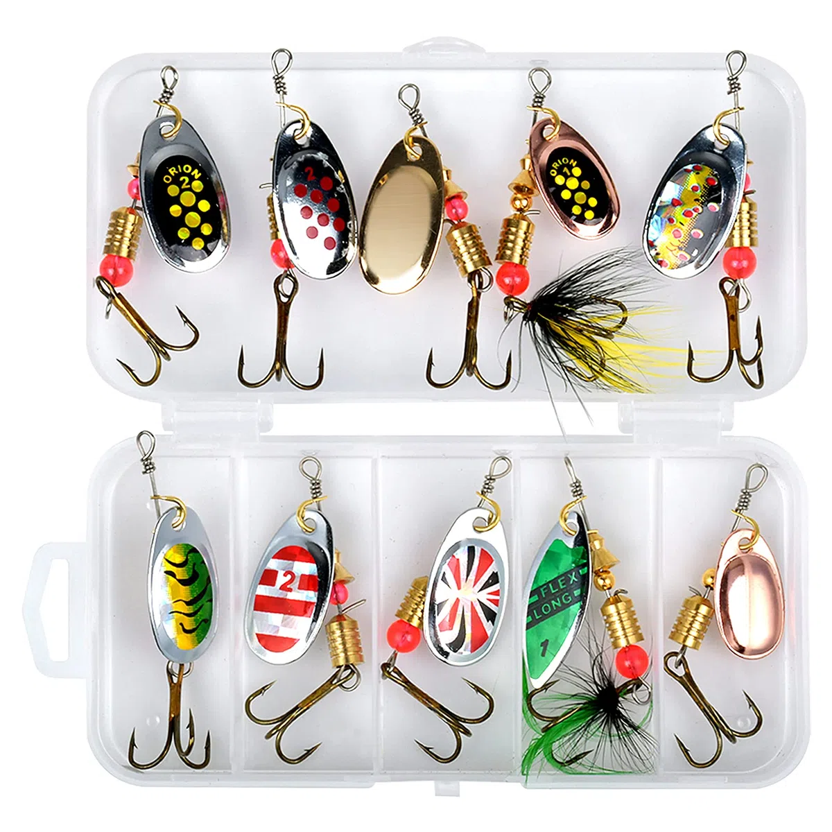 10 Pezzi Esche Per La Pesca in Metallo, Cucchiaini da Pesca con gancio, Esche Artificiali Spinning, Hardbait, Attrezzatura da Pesca Accessori per Pesca in Acqua Salata, Trota, Pesce Persico