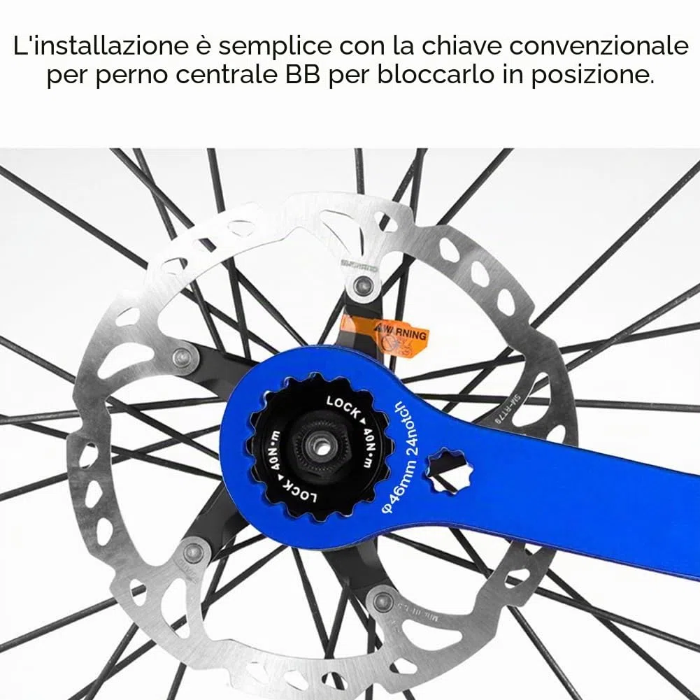 Attrezzo per Bicicletta Centerlock,Chiave per Guarnitura Mountain Bike,per Bicicletta Acciaio,Alluminio BB Chiave Strumento,per Movimento Centrale (Blu-B)