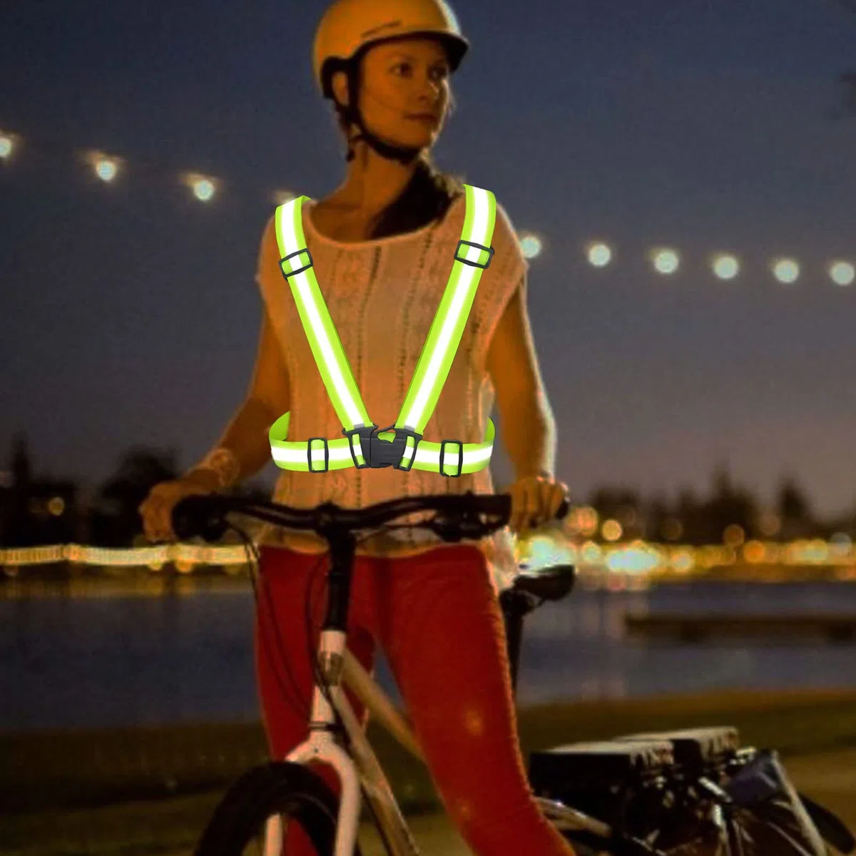 TSHAOUN Gilet Riflettente di Sicurezza,Gilet Catarifrangente, Gilet di Sicurezza Riflettente Regolabile di Sicurezza Gilet Fluorescente Unisex per Corsa, Ciclismo, Motociclismo